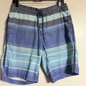George Men's Swim Trunks White / Gray / Blue‎ / Teal Size Medium 32-34